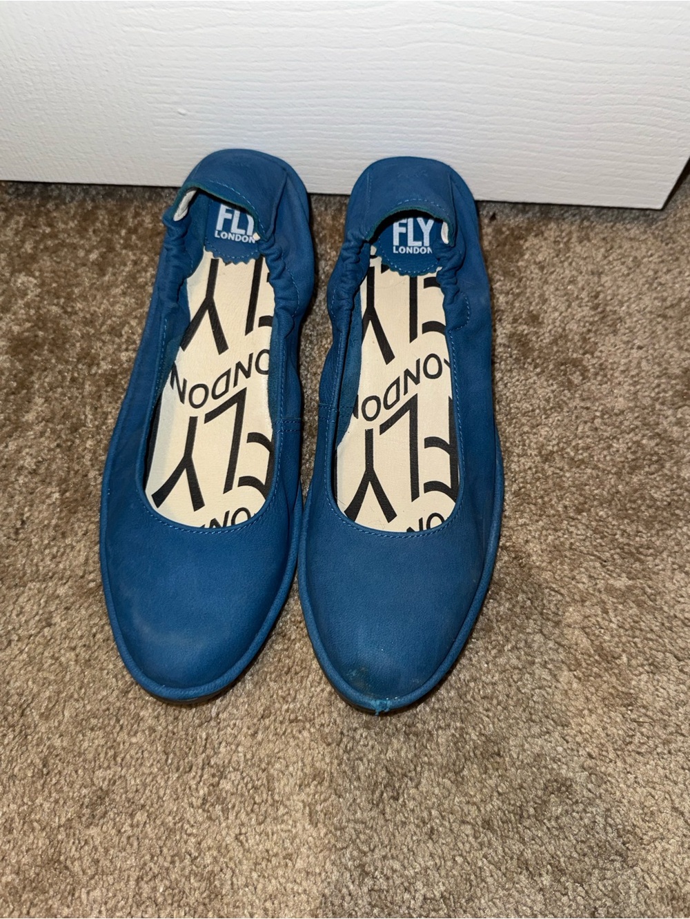Fly London Women's Teal-Blue Slip-On Ballet Flats